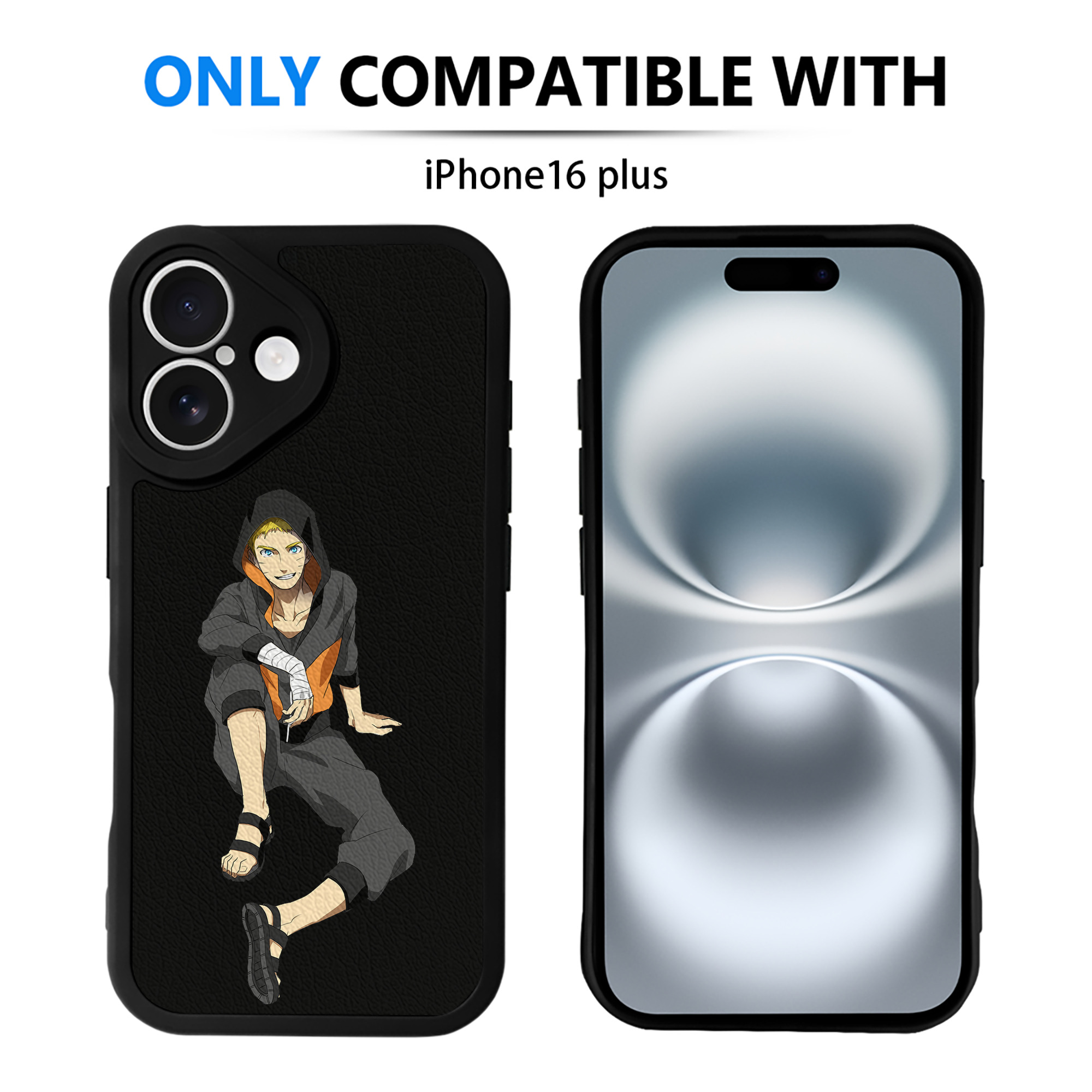 （画像用） NARUTO -ナルト- うずまき ナルト Uzumaki Naruto 【iPhone 16シリーズ対応】シリコンスマホケース（レザー調） 材質：シリコン